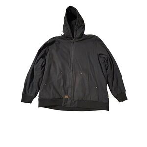Brazos Work Force Mens Black Hooded Jacket XL Full Zip Up Workwear‎ Coat